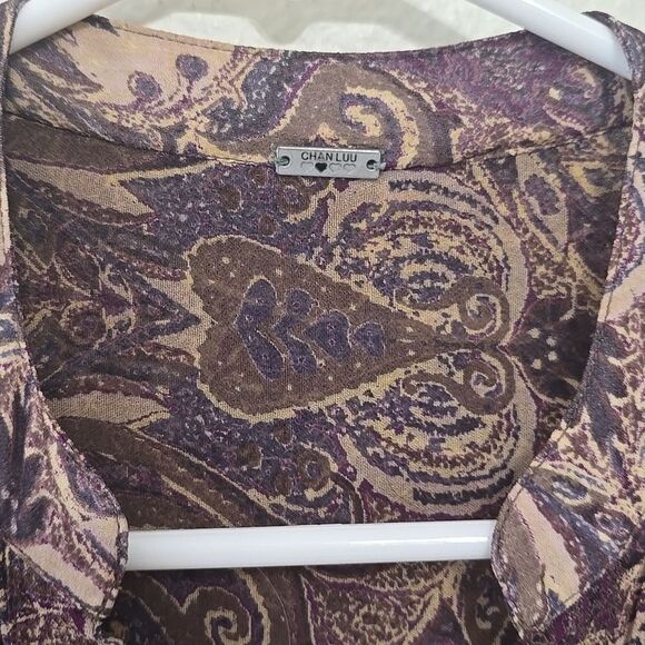 CHAN LUU sheer  Purple Patterned Dress S - Picture 3 of 11